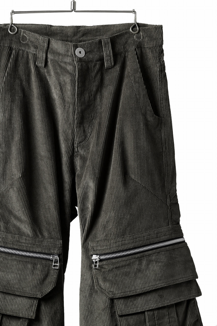A.F ARTEFACT CARGO ZIP BAGGY PANTS / CORDUROY (KHAKI) - Image 5