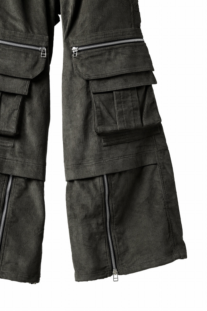 A.F ARTEFACT CARGO ZIP BAGGY PANTS / CORDUROY (KHAKI) - Image 7