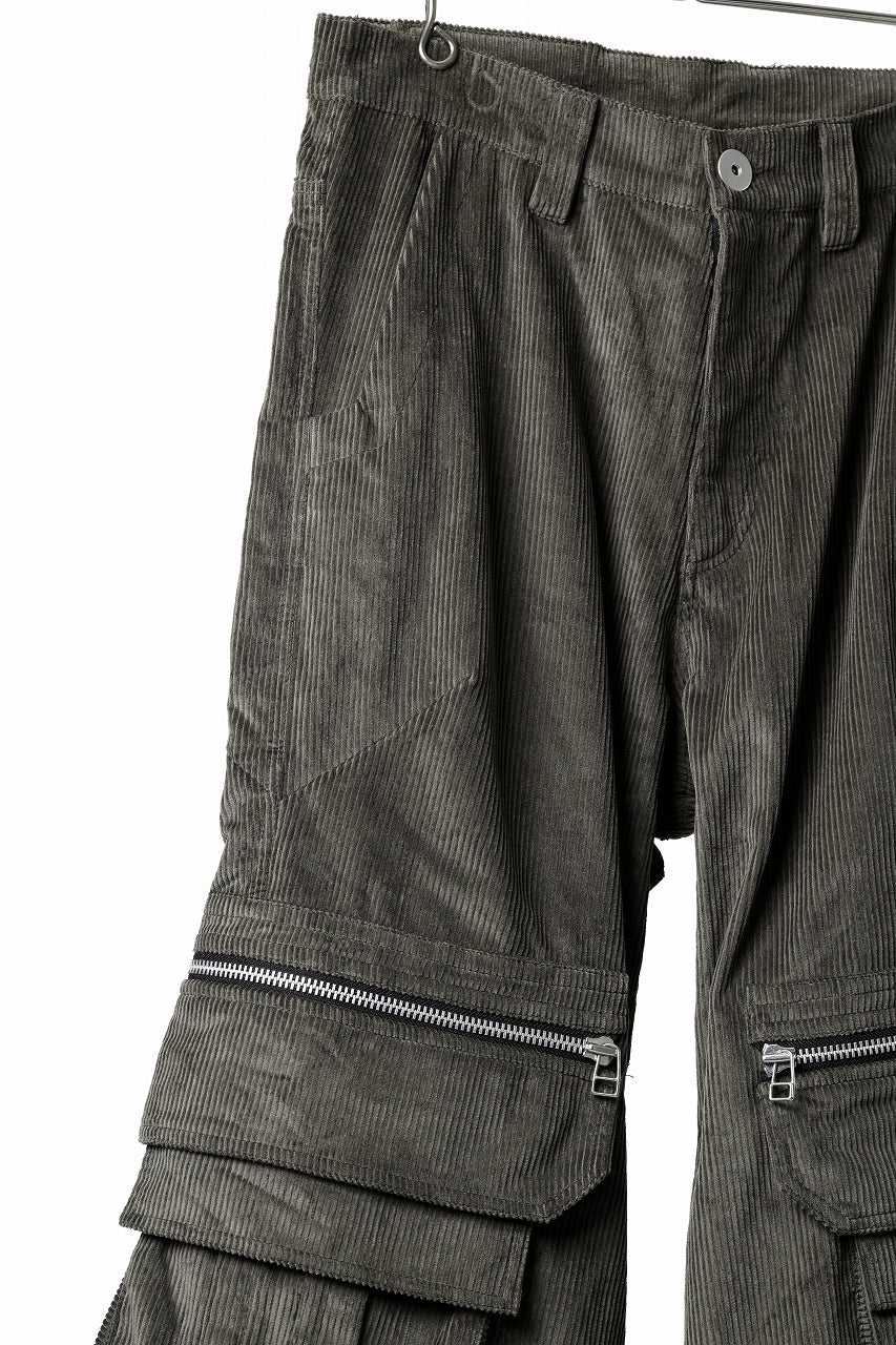 A.F ARTEFACT CARGO ZIP BAGGY PANTS / CORDUROY (KHAKI) - Image 9