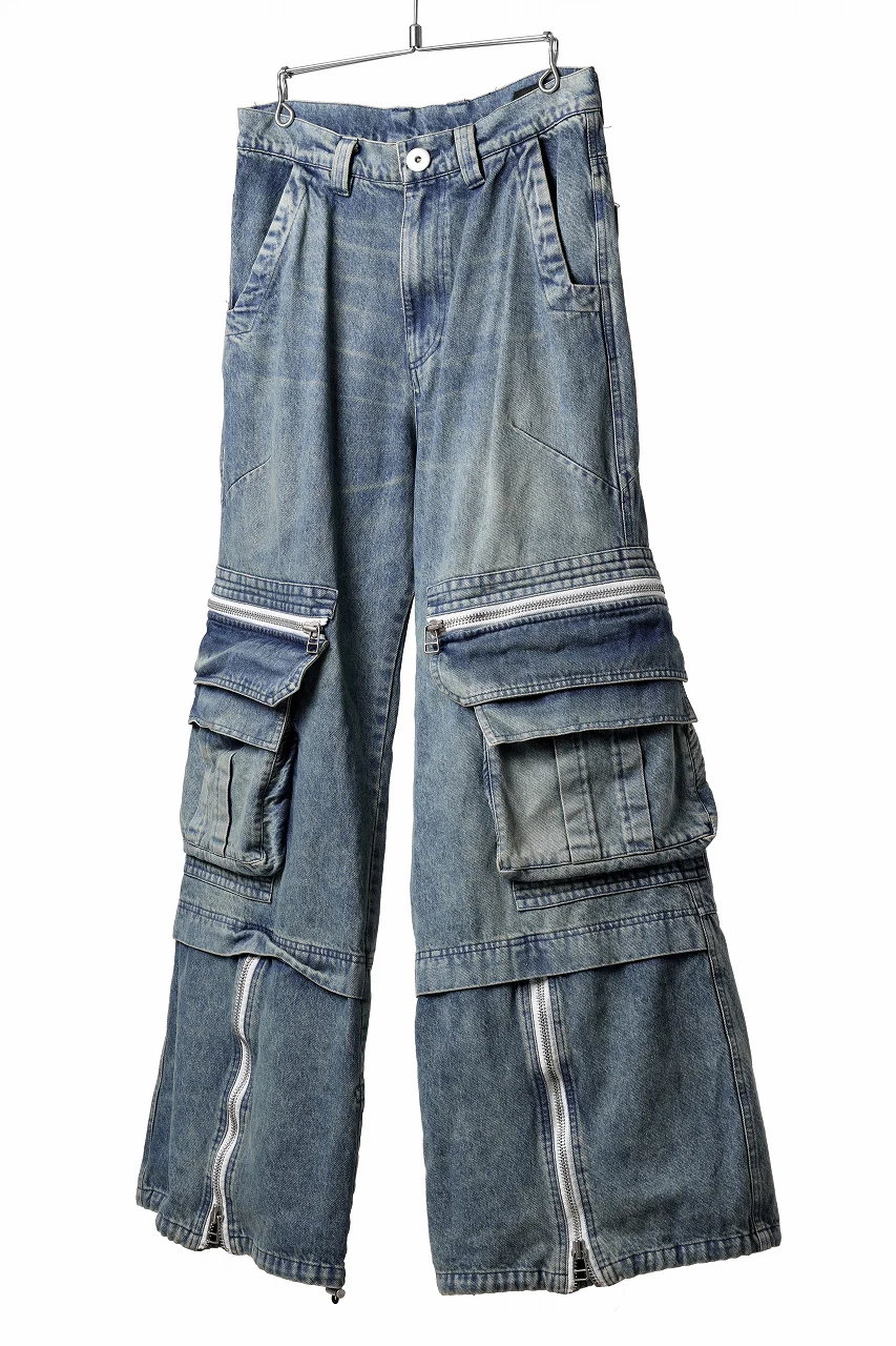 A.F ARTEFACT CARGO ZIP BAGGY PANTS / FADED DENIM (INDIGO) - Image 15