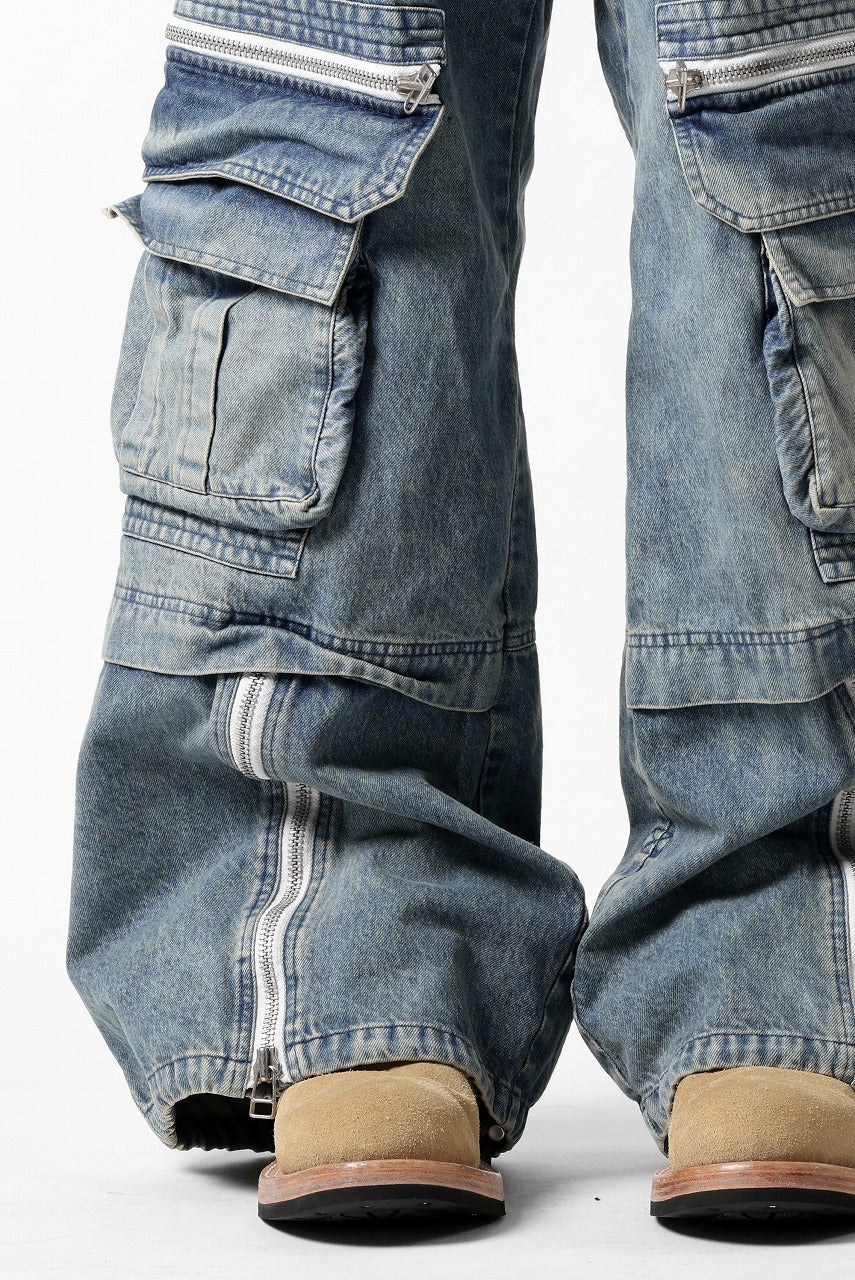 A.F ARTEFACT CARGO ZIP BAGGY PANTS / FADED DENIM (INDIGO) - Image 33