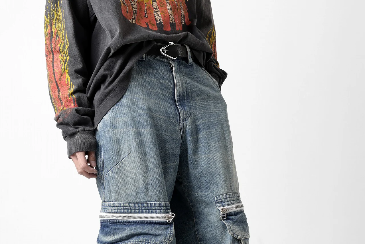 A.F ARTEFACT CARGO ZIP BAGGY PANTS / FADED DENIM (INDIGO) - Image 41