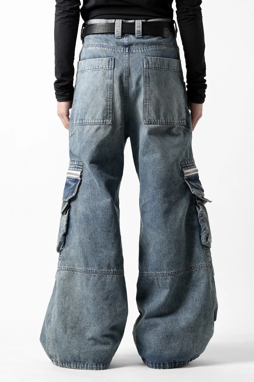 A.F ARTEFACT CARGO ZIP BAGGY PANTS / FADED DENIM (INDIGO) - Image 7