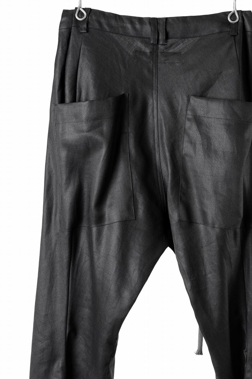 A.F ARTEFACT CURVED LONG PANTS / LINEN TWILL (BLACK) - Image 11