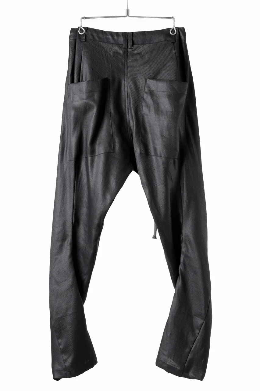 A.F ARTEFACT CURVED LONG PANTS / LINEN TWILL (BLACK) - Image 3