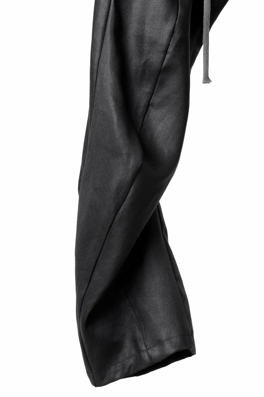 A.F ARTEFACT CURVED LONG PANTS / LINEN TWILL (BLACK) - Image 7