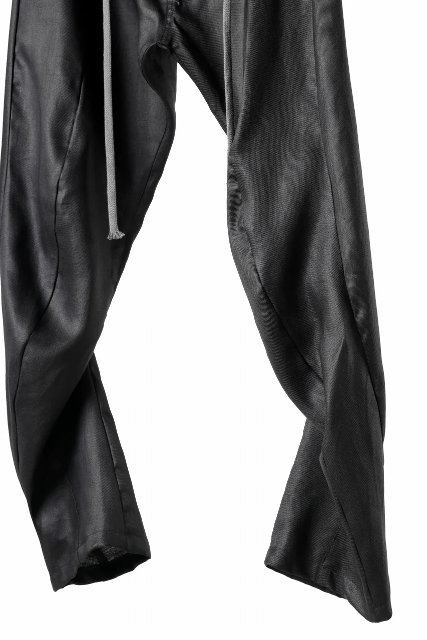 A.F ARTEFACT CURVED LONG PANTS / LINEN TWILL (BLACK) - Image 8