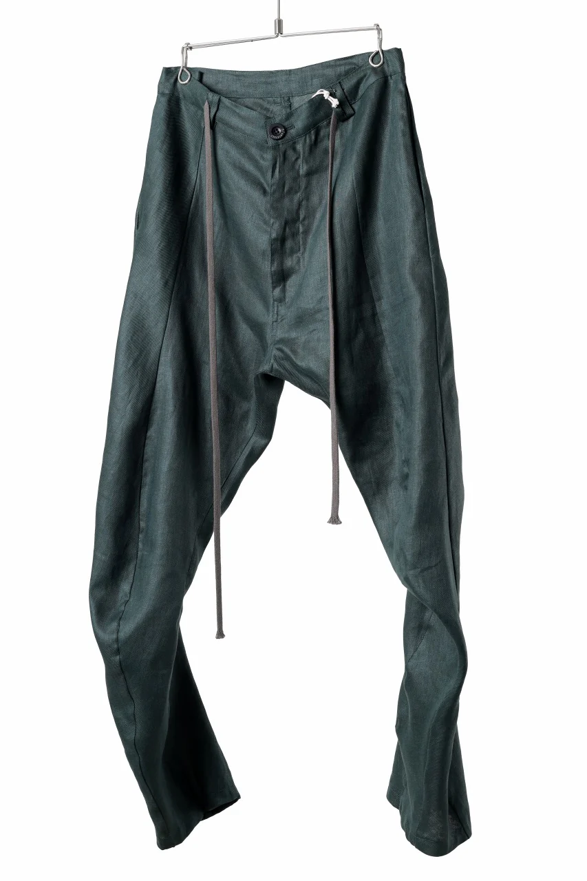 A.F ARTEFACT CURVED LONG PANTS / LINEN TWILL (GREEN) - Image 16