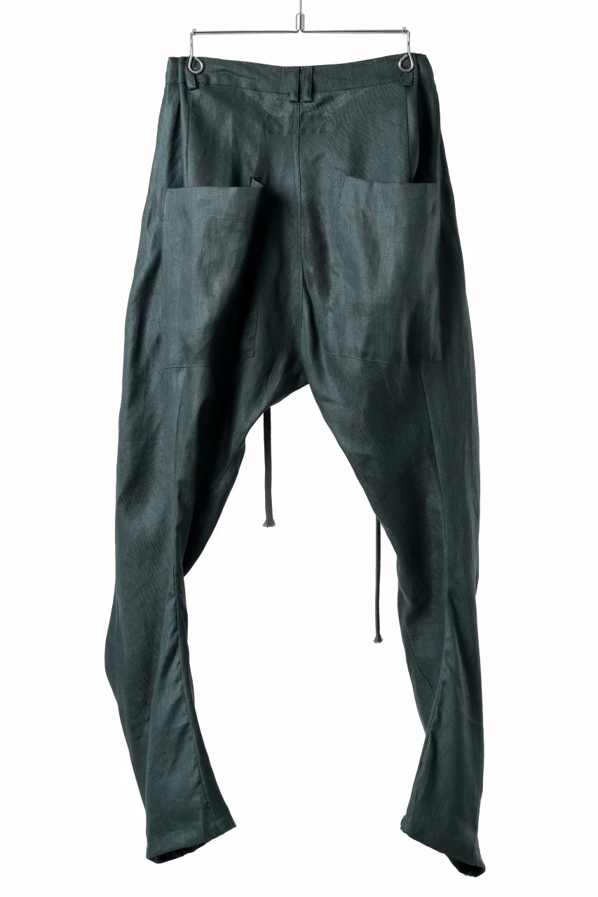 A.F ARTEFACT CURVED LONG PANTS / LINEN TWILL (GREEN) - Image 17