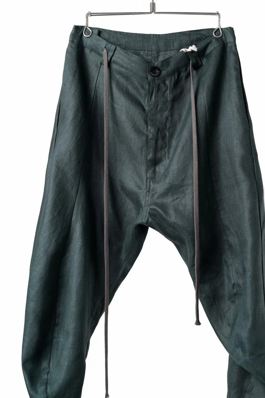 A.F ARTEFACT CURVED LONG PANTS / LINEN TWILL (GREEN) - Image 18