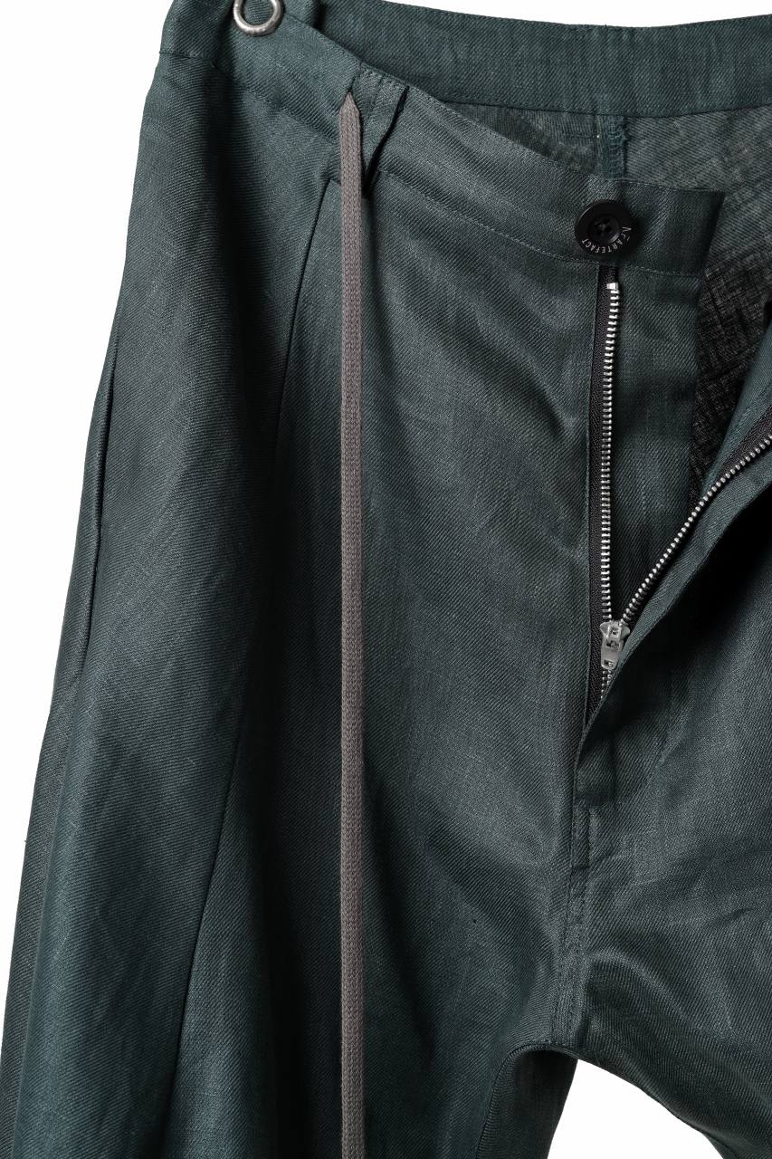 A.F ARTEFACT CURVED LONG PANTS / LINEN TWILL (GREEN) - Image 23