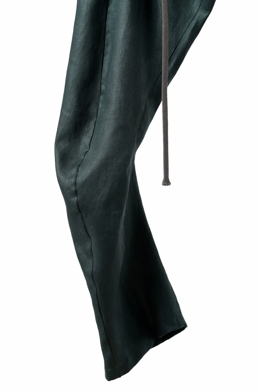 A.F ARTEFACT CURVED LONG PANTS / LINEN TWILL (GREEN) - Image 24