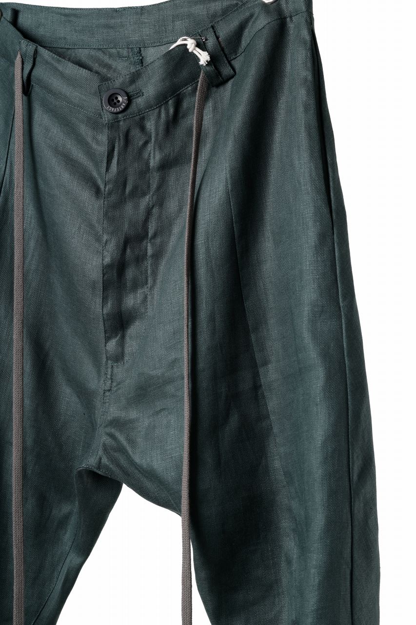 A.F ARTEFACT CURVED LONG PANTS / LINEN TWILL (GREEN) - Image 25