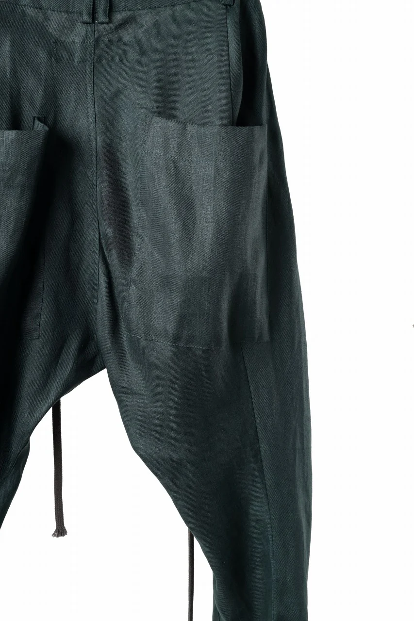 A.F ARTEFACT CURVED LONG PANTS / LINEN TWILL (GREEN) - Image 26