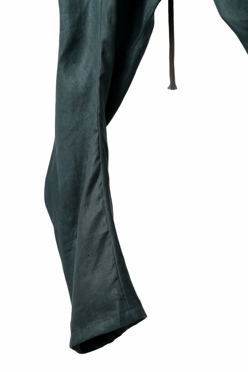 A.F ARTEFACT CURVED LONG PANTS / LINEN TWILL (GREEN) - Image 27