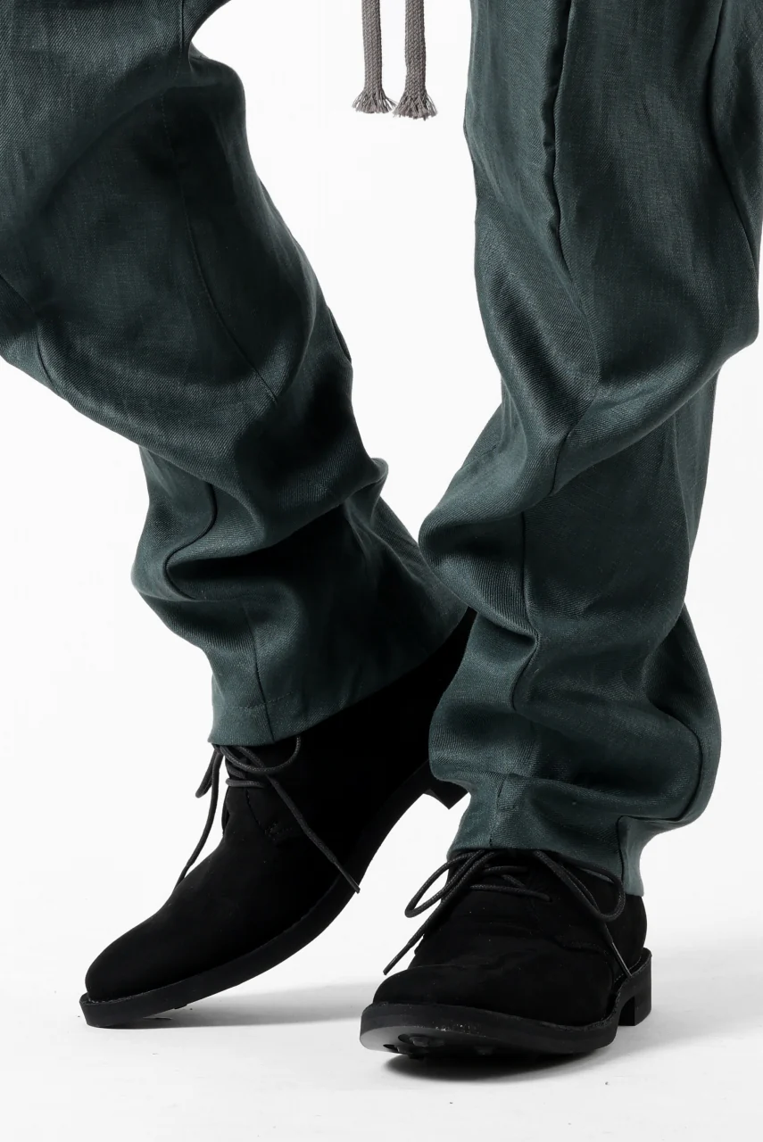 A.F ARTEFACT CURVED LONG PANTS / LINEN TWILL (GREEN) - Image 31