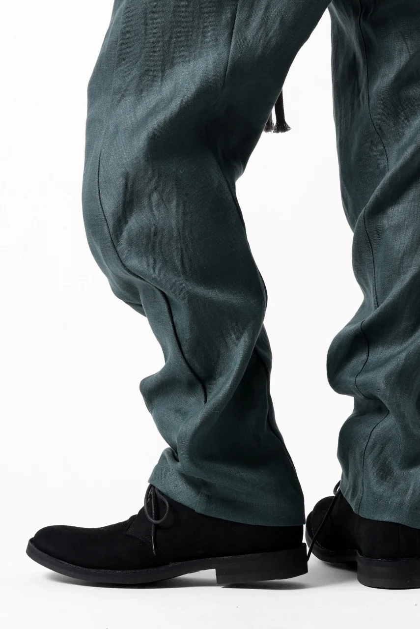 A.F ARTEFACT CURVED LONG PANTS / LINEN TWILL (GREEN) - Image 34