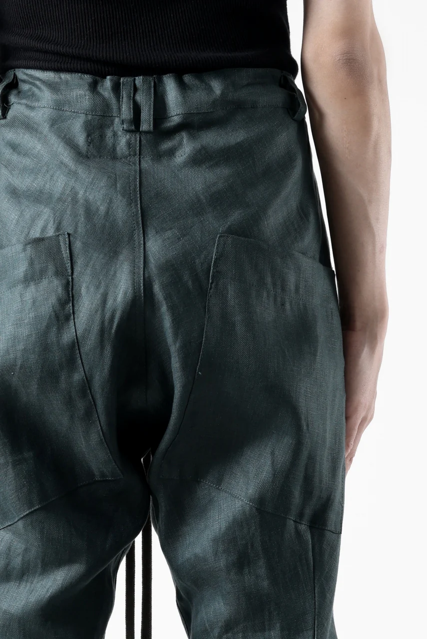 A.F ARTEFACT CURVED LONG PANTS / LINEN TWILL (GREEN) - Image 35