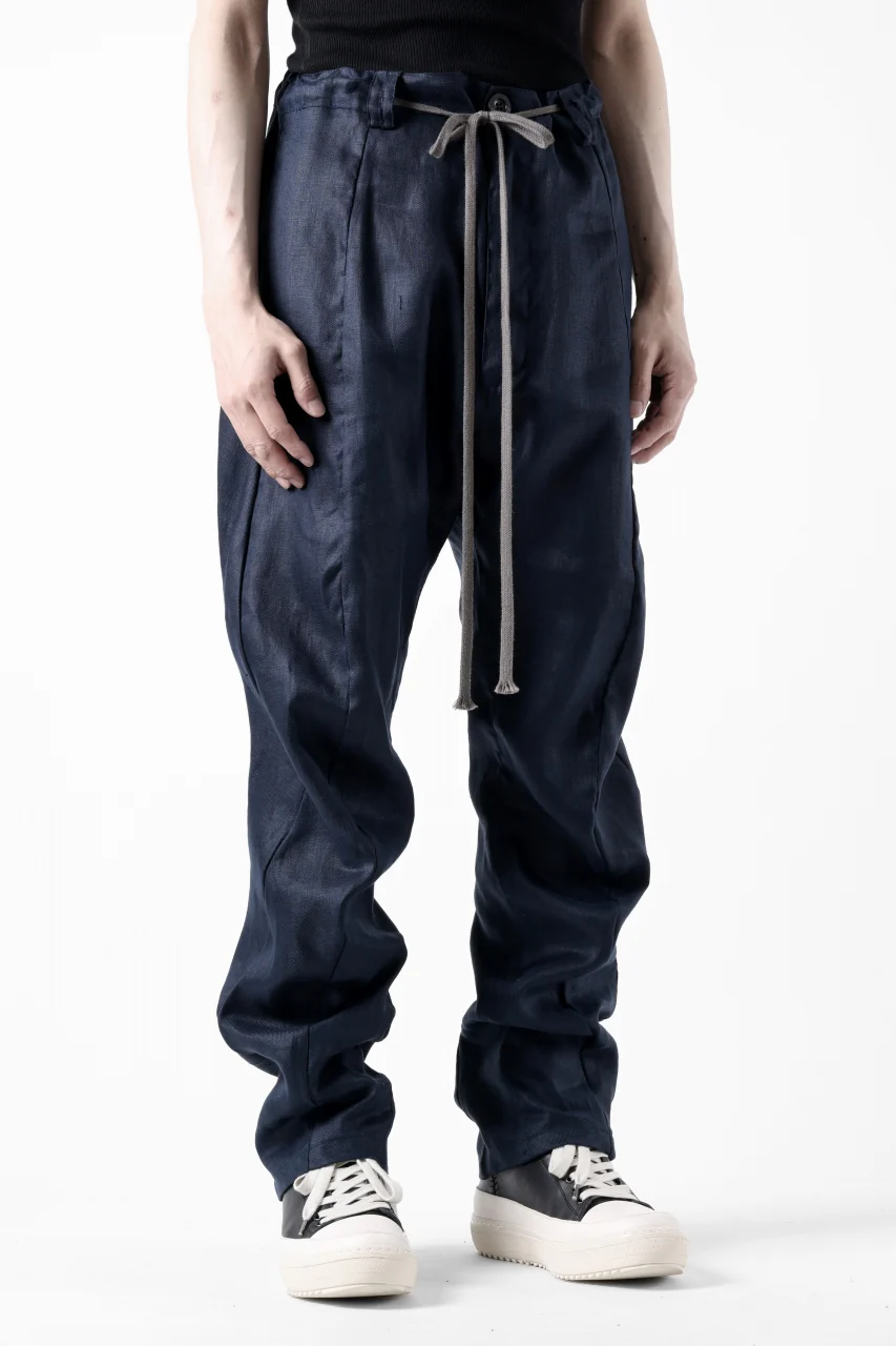 A.F ARTEFACT CURVED LONG PANTS / LINEN TWILL (NAVY) - Image 10