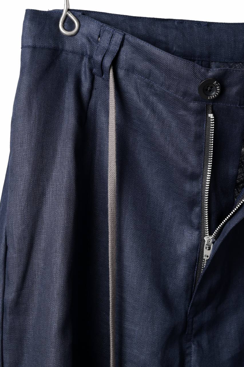A.F ARTEFACT CURVED LONG PANTS / LINEN TWILL (NAVY) - Image 19