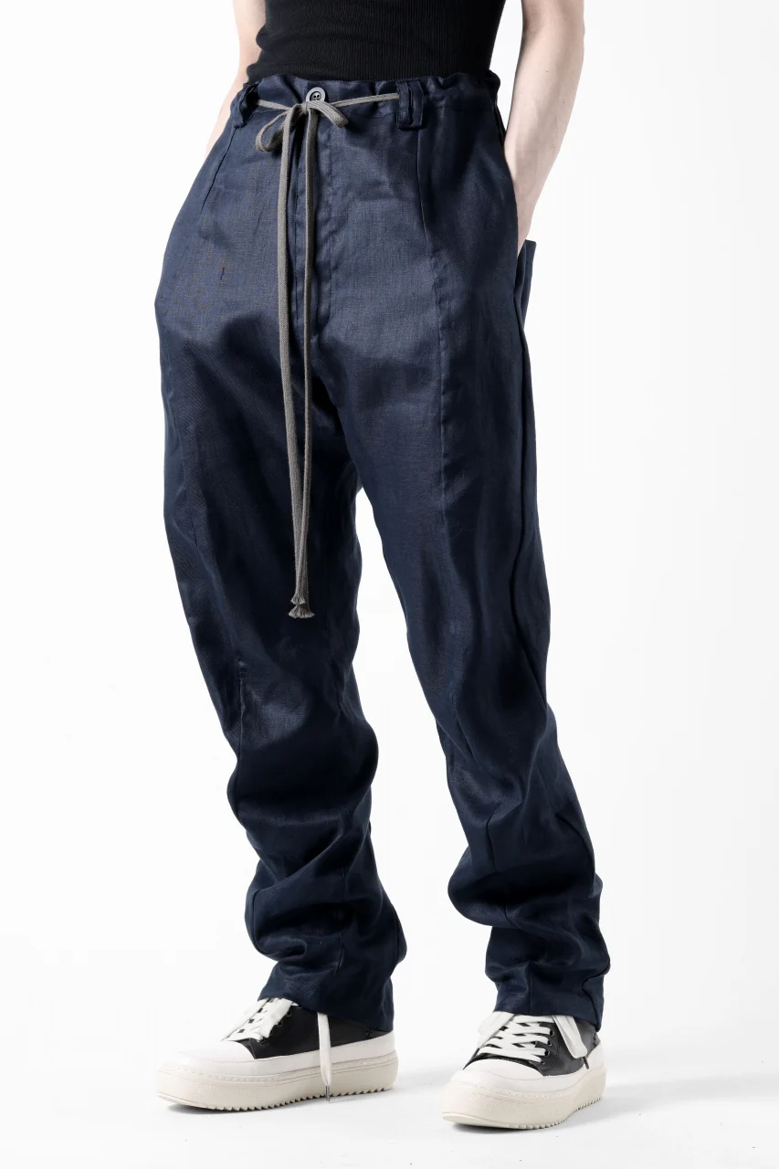 A.F ARTEFACT CURVED LONG PANTS / LINEN TWILL (NAVY) - Image 5