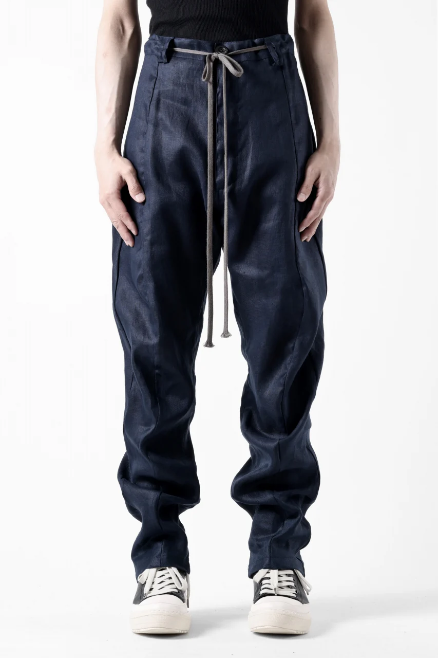 A.F ARTEFACT CURVED LONG PANTS / LINEN TWILL (NAVY) - Image 6