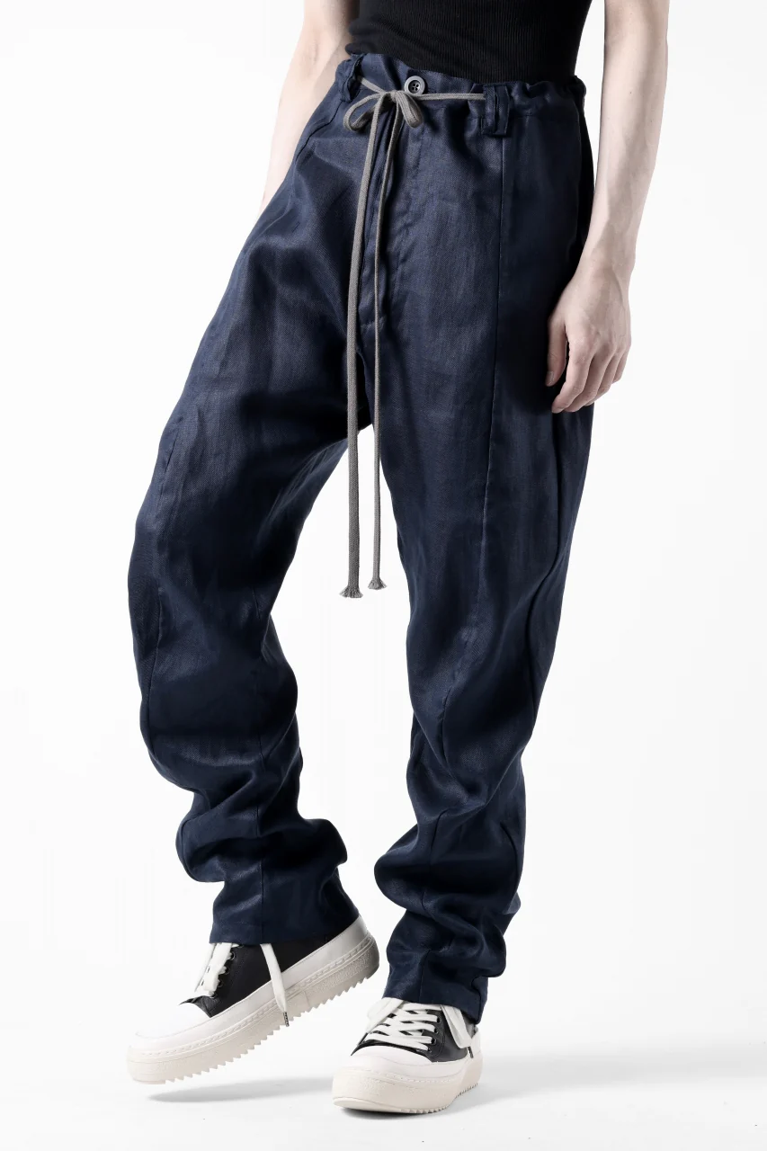 A.F ARTEFACT CURVED LONG PANTS / LINEN TWILL (NAVY) - Image 8