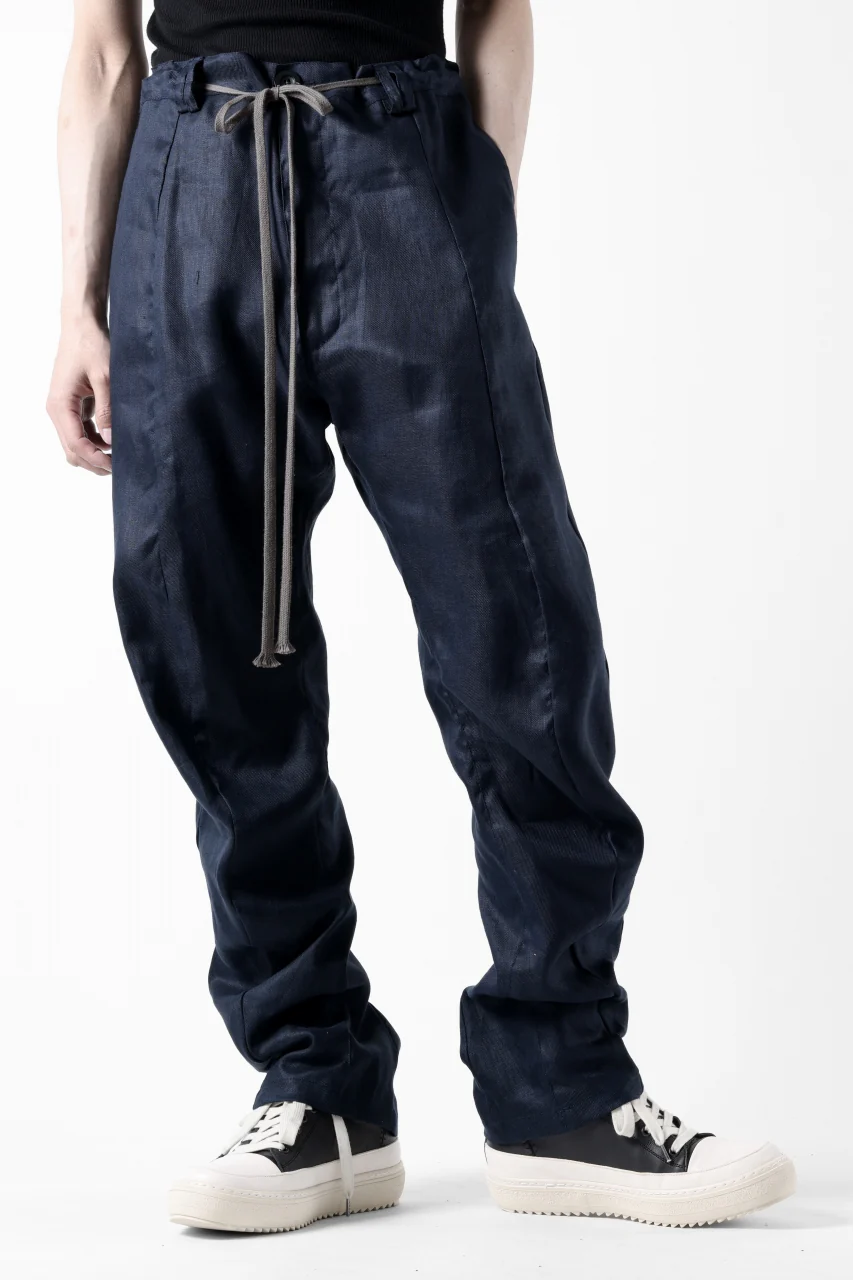 A.F ARTEFACT CURVED LONG PANTS / LINEN TWILL (NAVY) - Image 9
