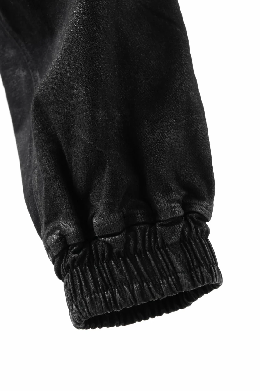 A.F ARTEFACT COATED EASY SARROUEL CARGO PANTS / HI-STRETCH DENIM (BLACK) - Image 18