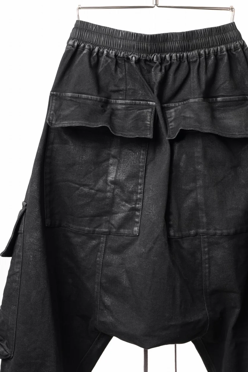 A.F ARTEFACT COATED EASY SARROUEL CARGO PANTS / HI-STRETCH DENIM (BLACK) - Image 20