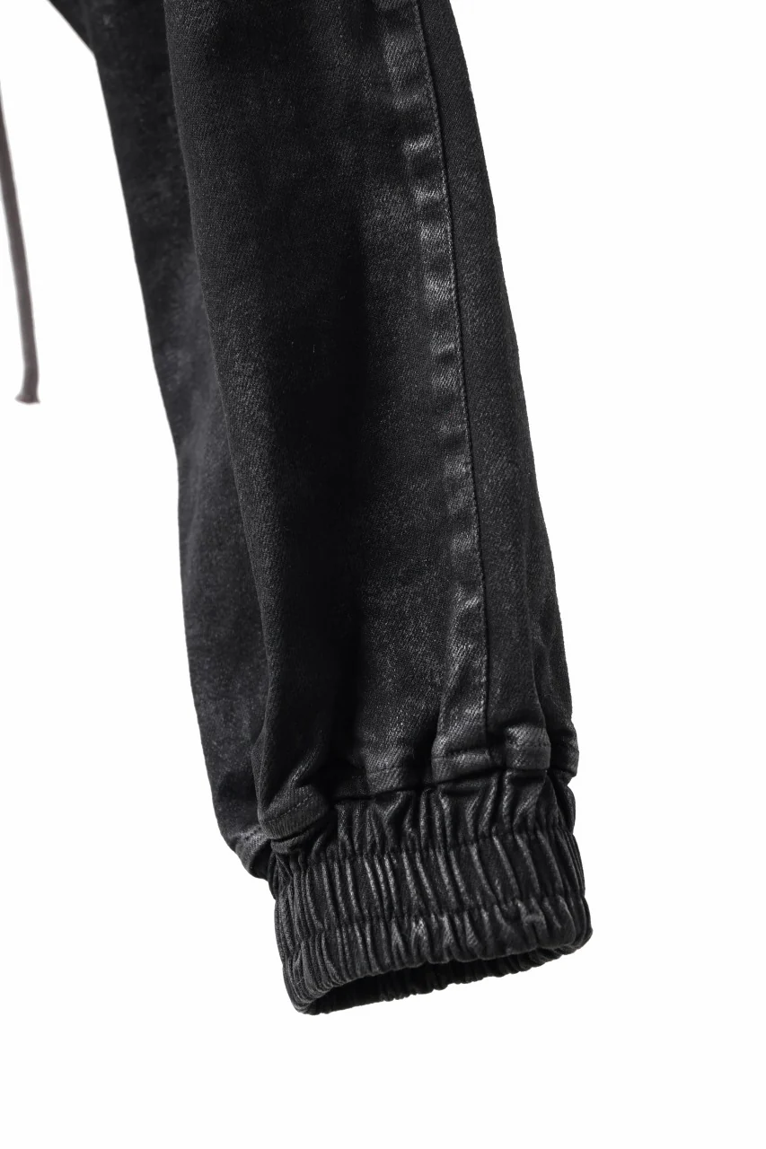 A.F ARTEFACT COATED EASY SARROUEL CARGO PANTS / HI-STRETCH DENIM (BLACK) - Image 21