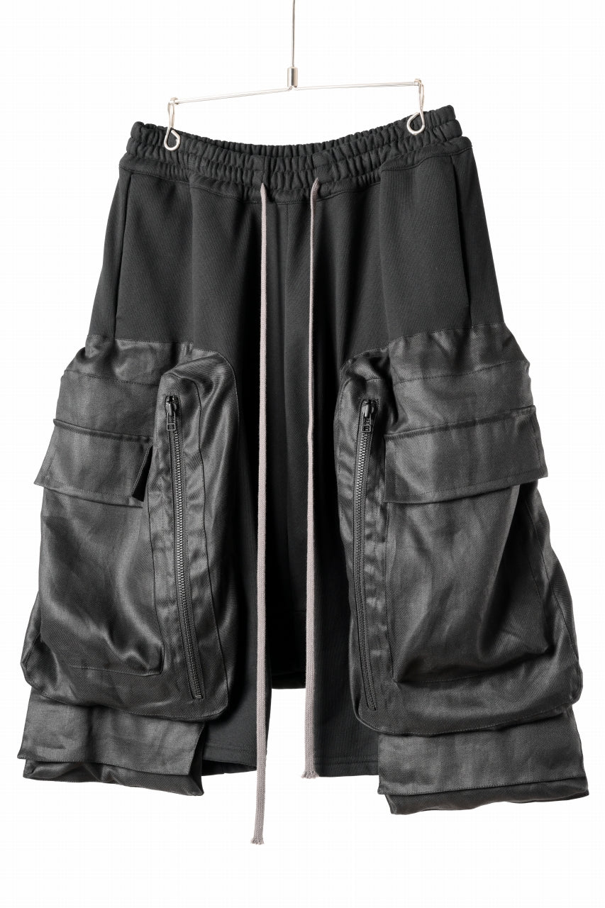 A.F ARTEFACT COMBINED DROPCROTCH CARGO SHORTS (BLACK) - Image 10