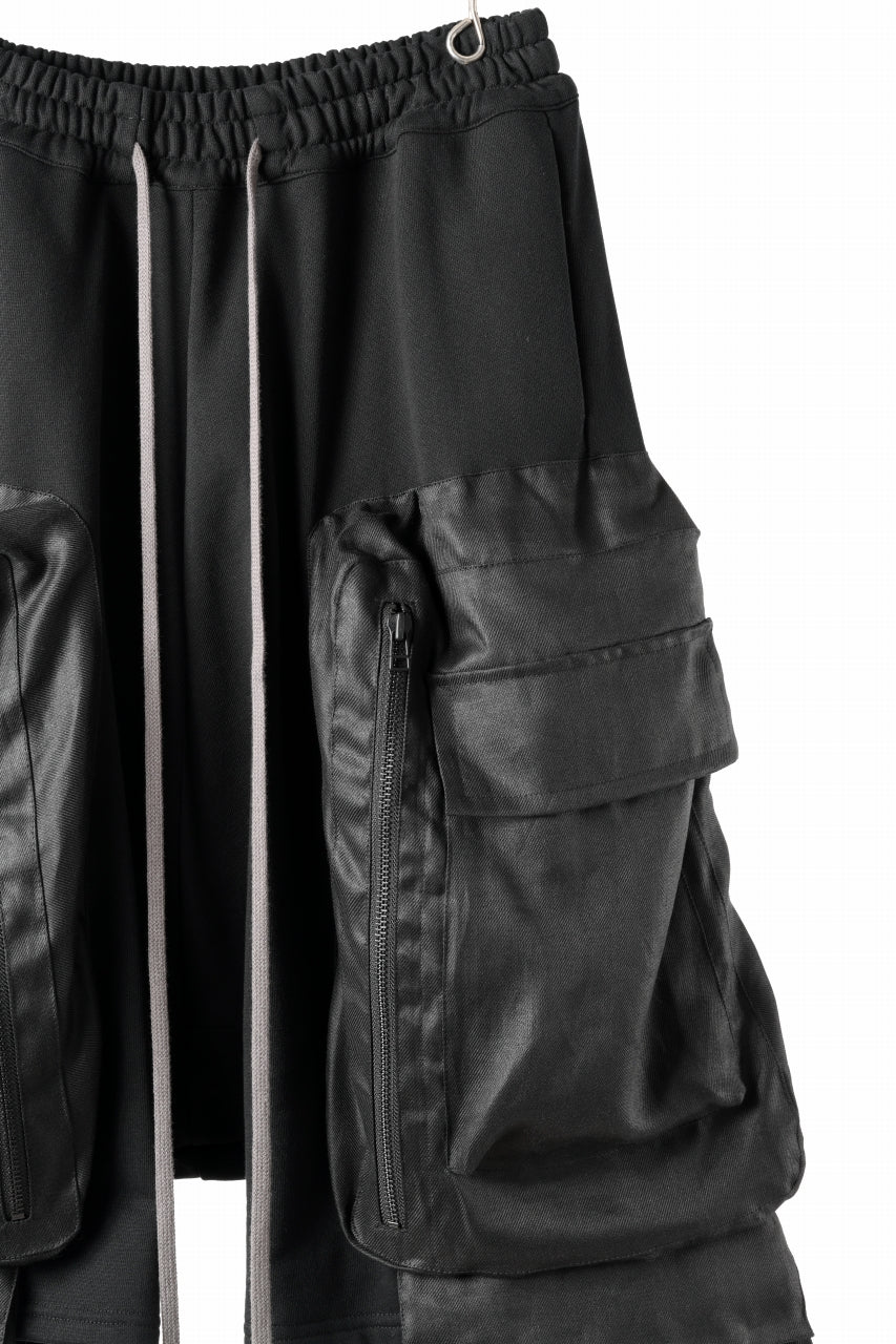 A.F ARTEFACT COMBINED DROPCROTCH CARGO SHORTS (BLACK) - Image 12