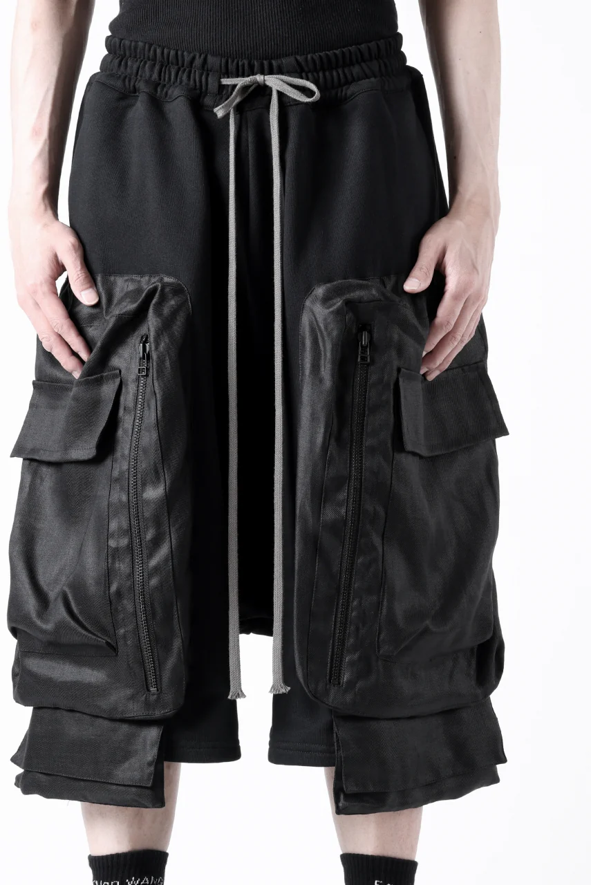 A.F ARTEFACT COMBINED DROPCROTCH CARGO SHORTS (BLACK) - Image 22