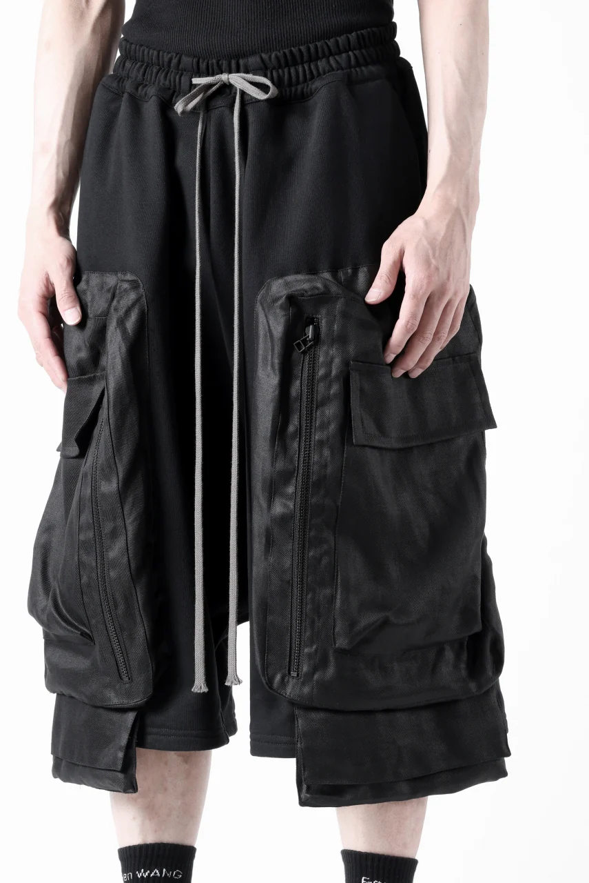 A.F ARTEFACT COMBINED DROPCROTCH CARGO SHORTS (BLACK) - Image 23