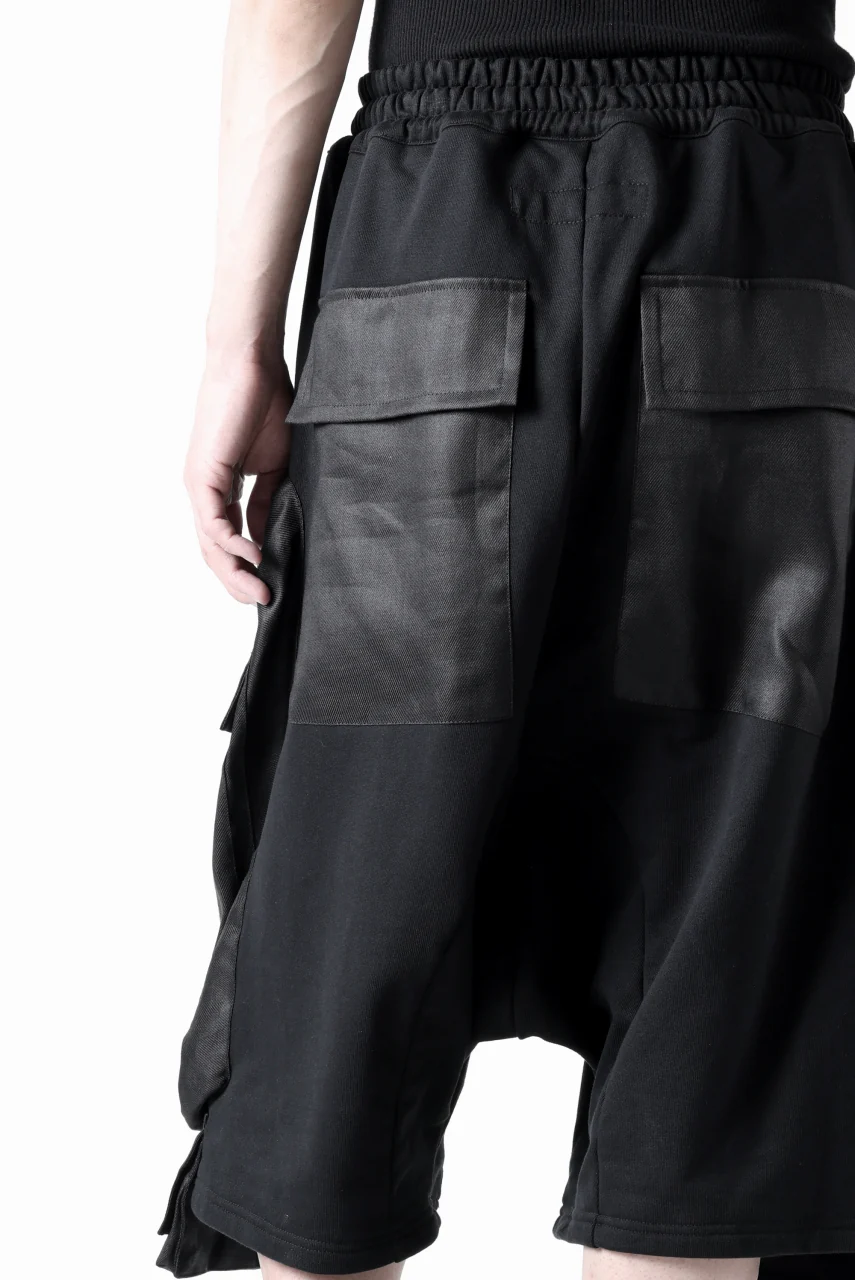 A.F ARTEFACT COMBINED DROPCROTCH CARGO SHORTS (BLACK) - Image 26