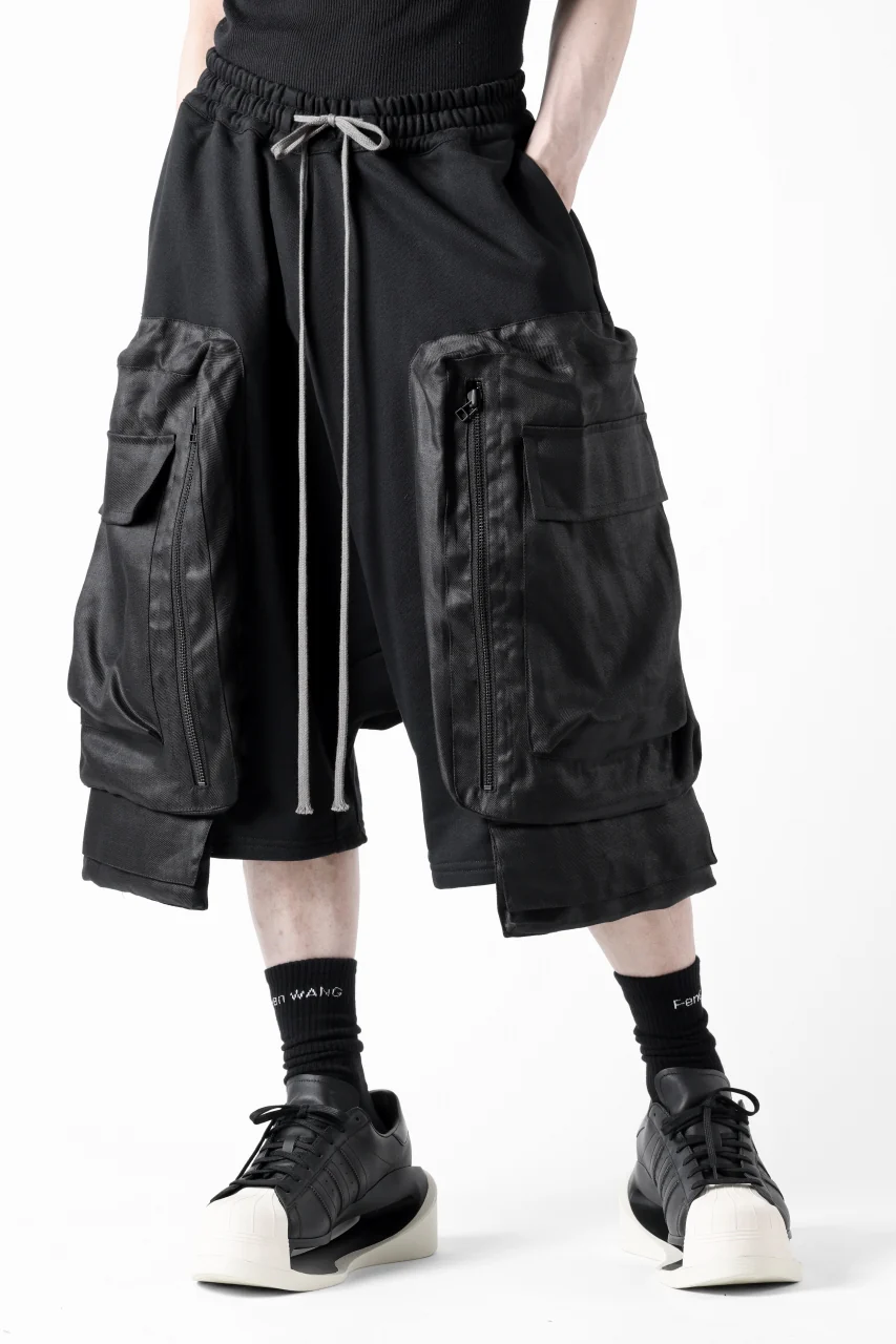 A.F ARTEFACT COMBINED DROPCROTCH CARGO SHORTS (BLACK) - Image 6