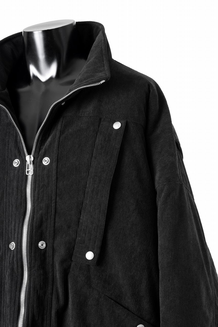 A.F ARTEFACT COVERALL BLOUSON / CORDUROY & QUILTING PADDED (BLACK) - Image 11