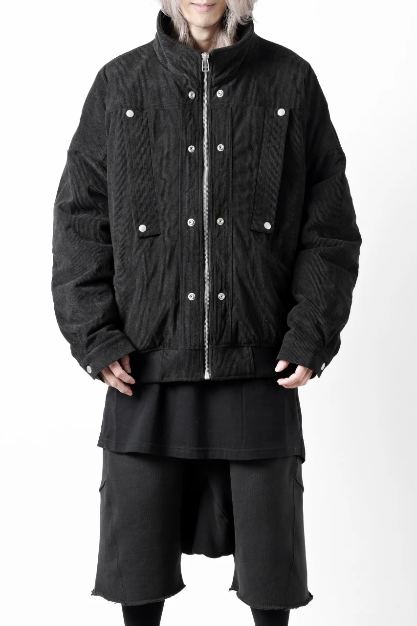A.F ARTEFACT COVERALL BLOUSON / CORDUROY & QUILTING PADDED (BLACK) - Image 14