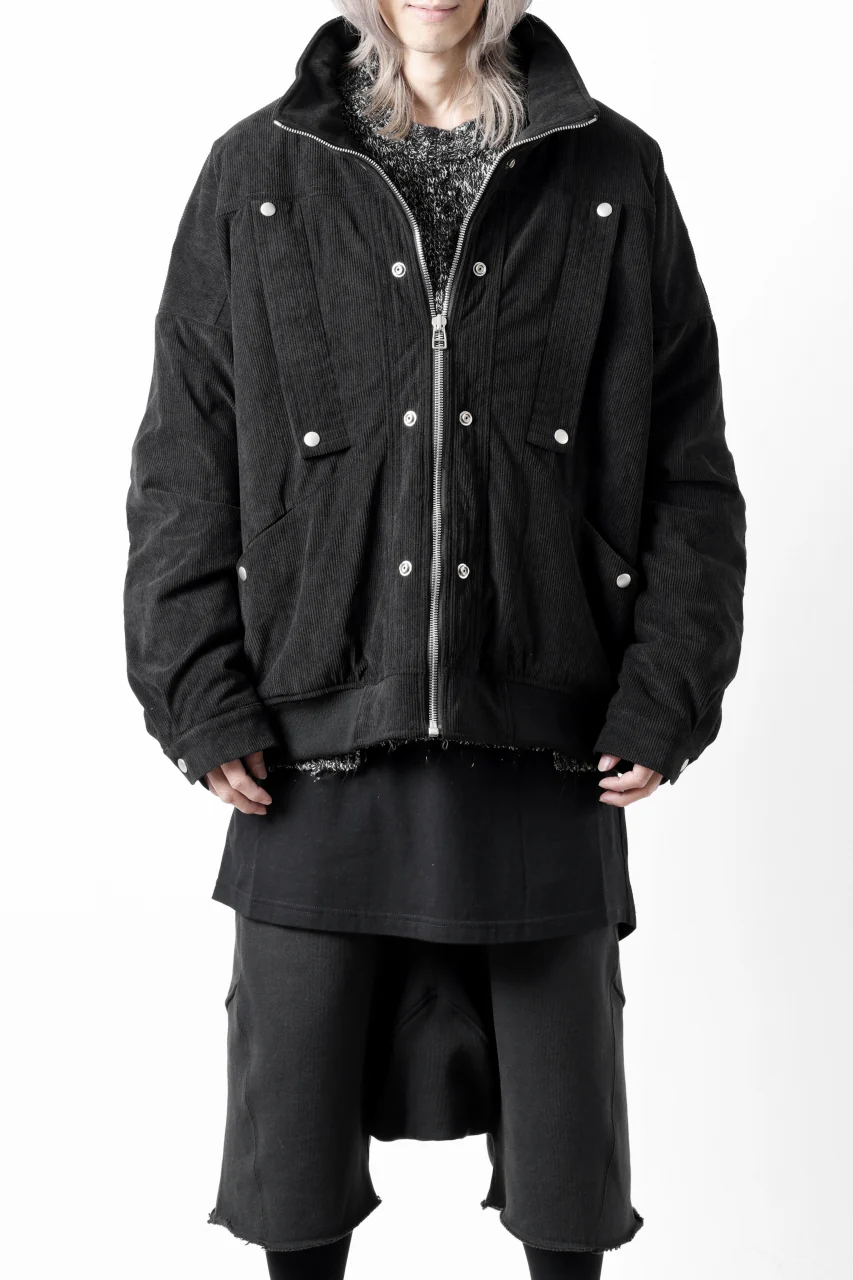 A.F ARTEFACT COVERALL BLOUSON / CORDUROY & QUILTING PADDED (BLACK) - Image 18