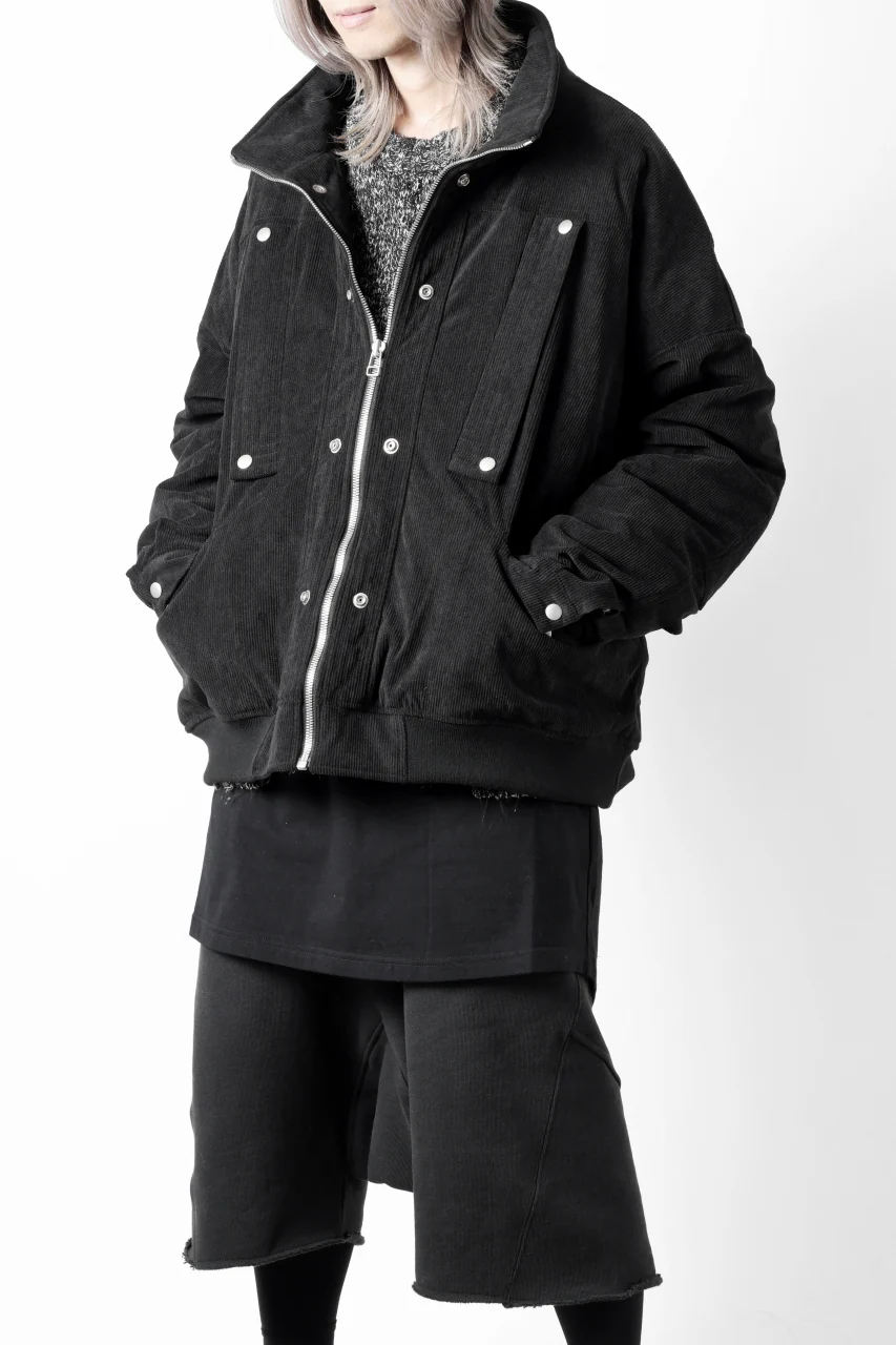 A.F ARTEFACT COVERALL BLOUSON / CORDUROY & QUILTING PADDED (BLACK) - Image 24