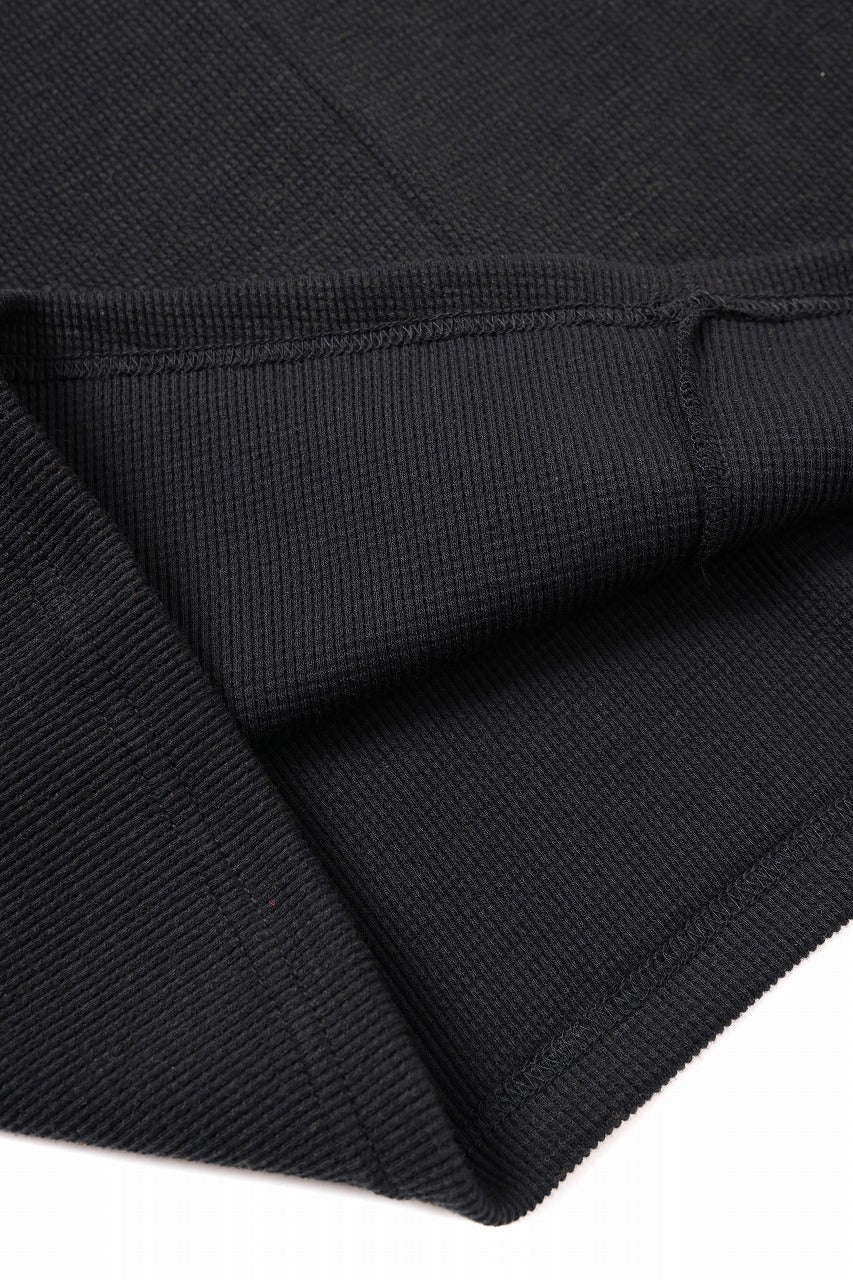 A.F ARTEFACT CREW NECK TOP / WAFFLE KNIT JERSEY (BLACK) - Image 10