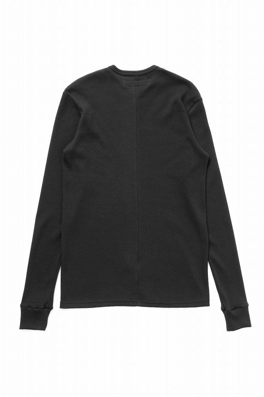 A.F ARTEFACT CREW NECK TOP / WAFFLE KNIT JERSEY (BLACK) - Image 3