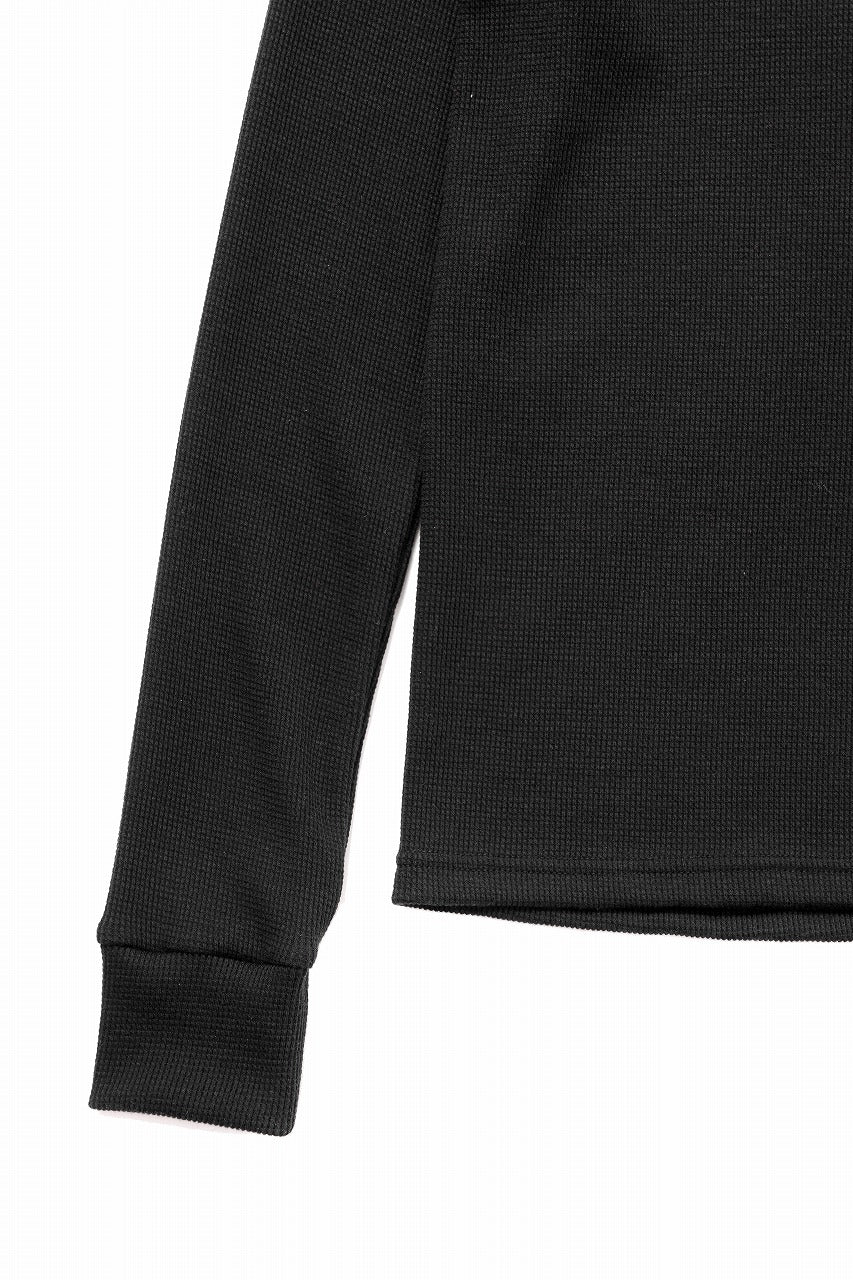 A.F ARTEFACT CREW NECK TOP / WAFFLE KNIT JERSEY (BLACK) - Image 5