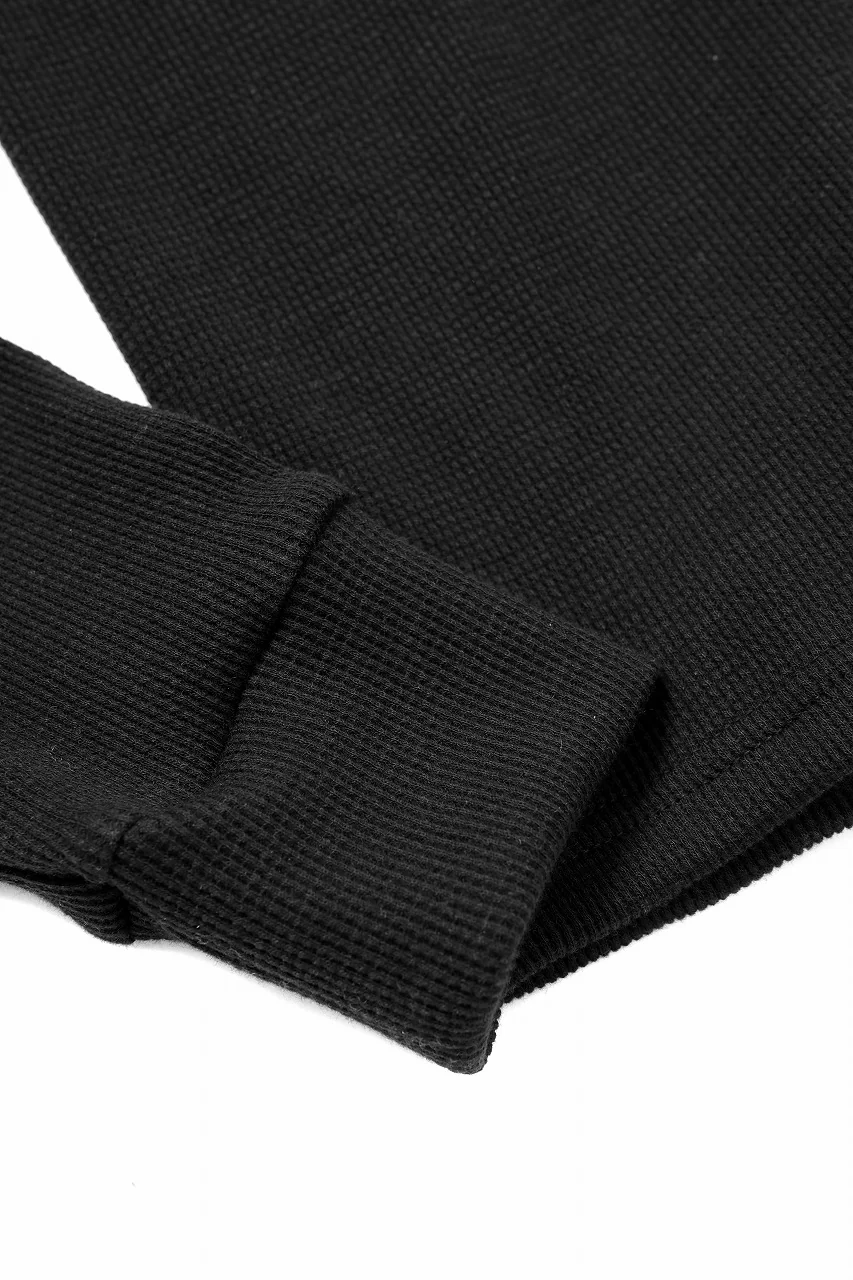 A.F ARTEFACT CREW NECK TOP / WAFFLE KNIT JERSEY (BLACK) - Image 7