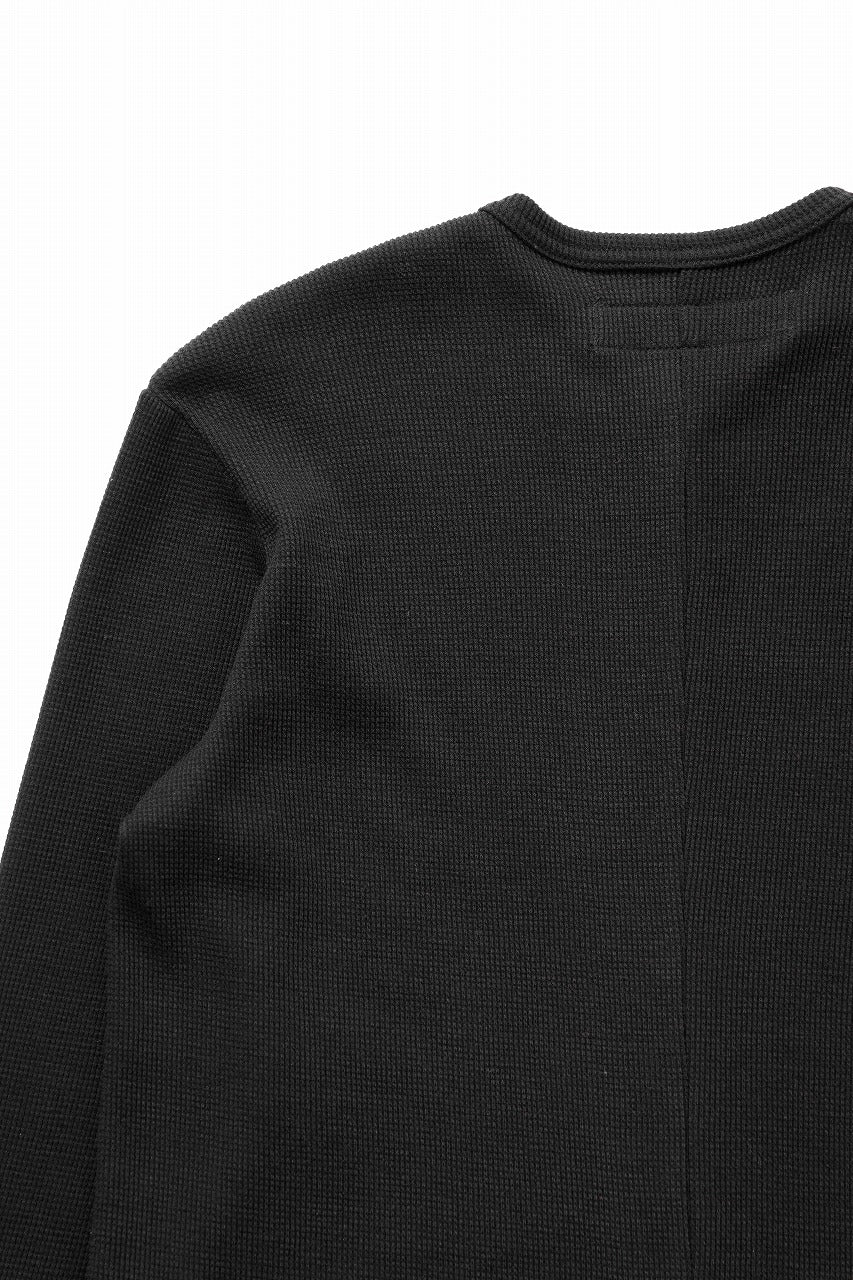 A.F ARTEFACT CREW NECK TOP / WAFFLE KNIT JERSEY (BLACK) - Image 9