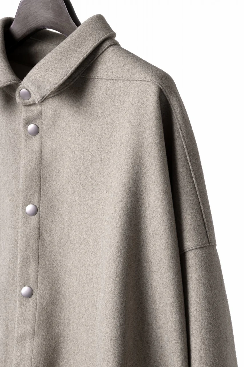 A.F ARTEFACT CROPPED SHIRT JACKET / KNIT JERSEY (BEIGE) - Image 8
