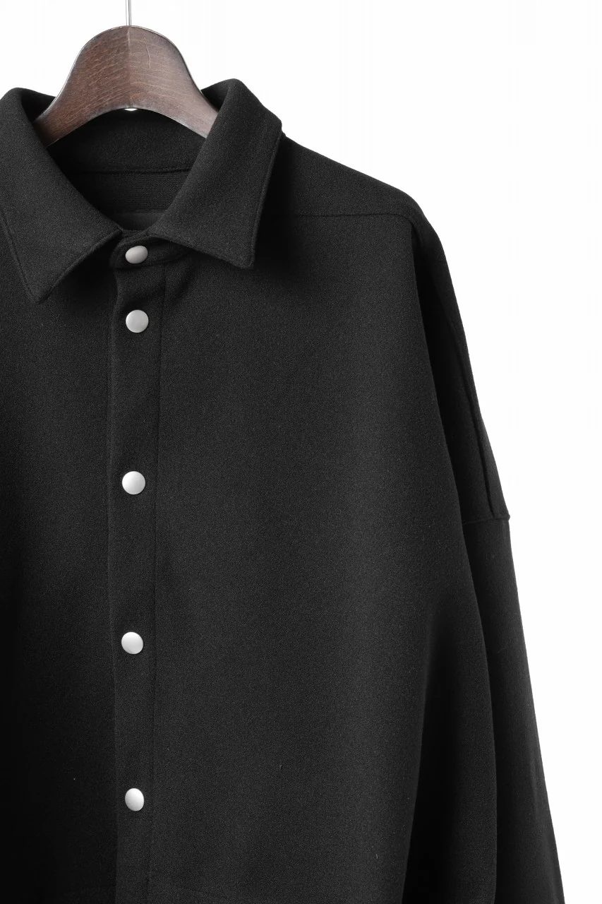 A.F ARTEFACT CROPPED SHIRT JACKET / KNIT JERSEY (BLACK) - Image 5