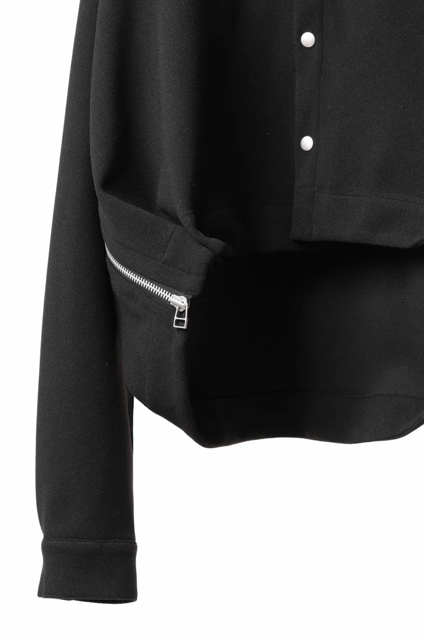 A.F ARTEFACT CROPPED SHIRT JACKET / KNIT JERSEY (BLACK) - Image 6