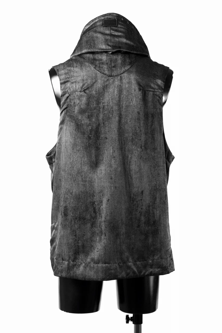 A.F ARTEFACT CROSS ZIP VEST / UNEVEN TEXTURE (BLACK) - Image 5